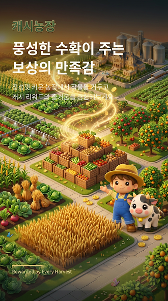 풍성한 작물을 수확하는 캐시농장 화면